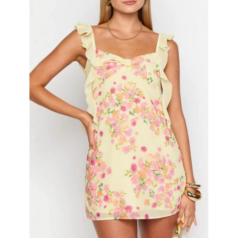 ZARA Elegant Fall Printed Sleeveless Backless Strap Dress